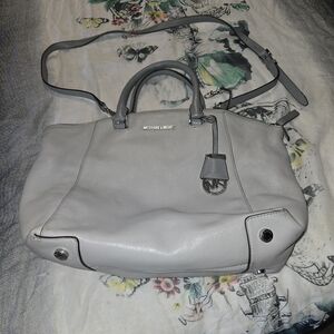 Michael Kors Gray Leather Shoulder Bag